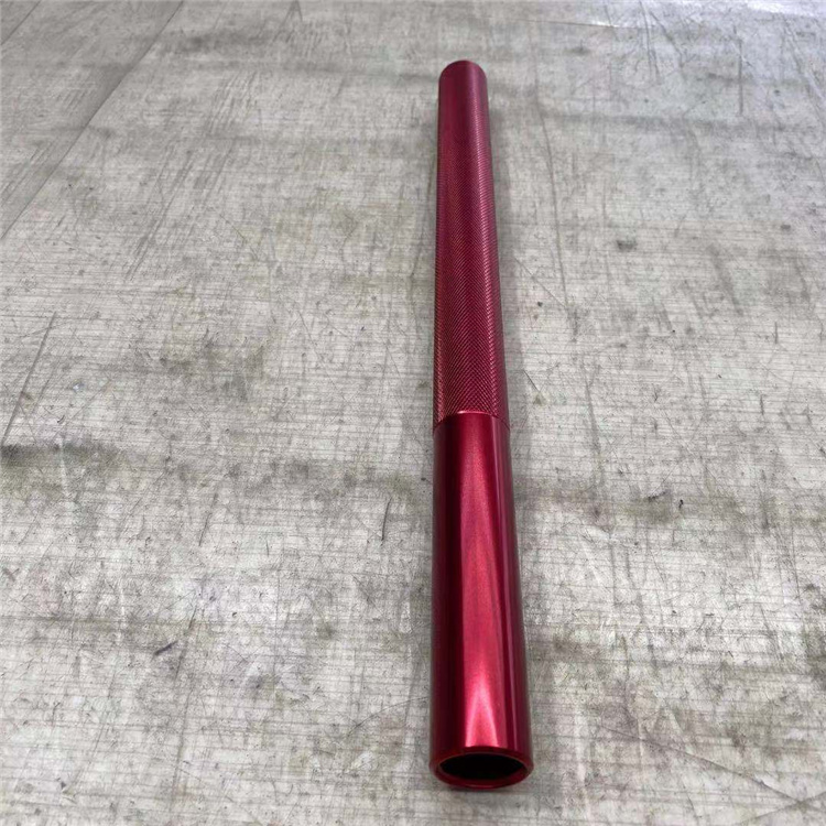 CNC machined red anodized aluminum